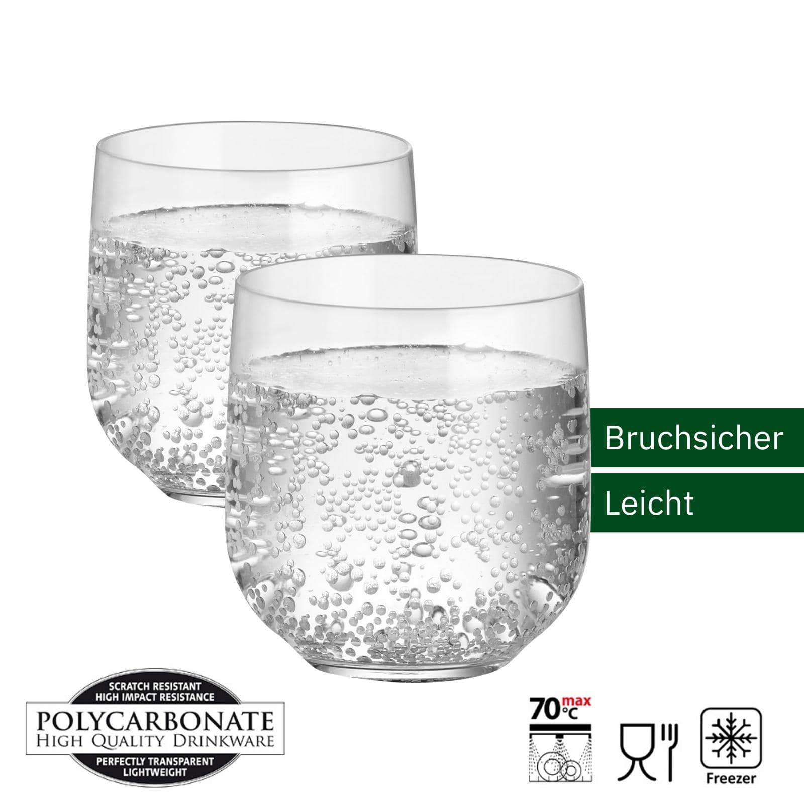 BRUNNER Camping Gläser Wasser 2er Set Unzerbrechlich CUVEE
