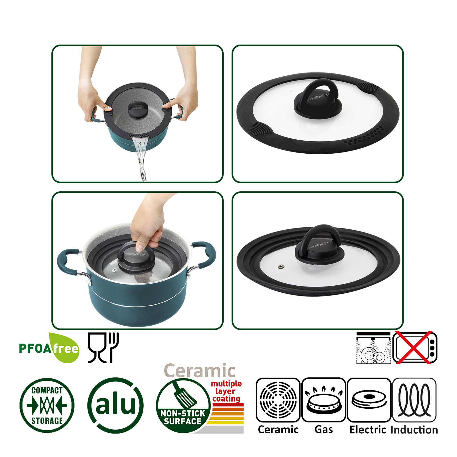 BRUNNER Camping Topfset CAREZZA Vacublock ø 22 cm 7+1-teilig