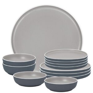 Brunner-Melamin-Camping-Geschirrset-Trilogy Grey-Midday